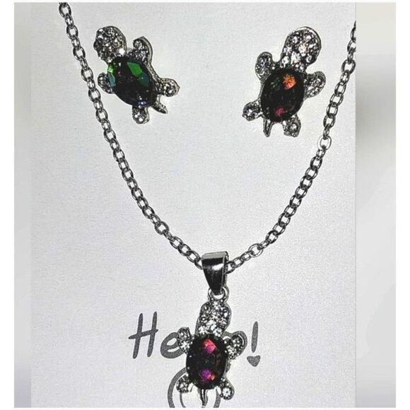 Stunning multicolor turtle shape jewelry set - Picture 2 of 6